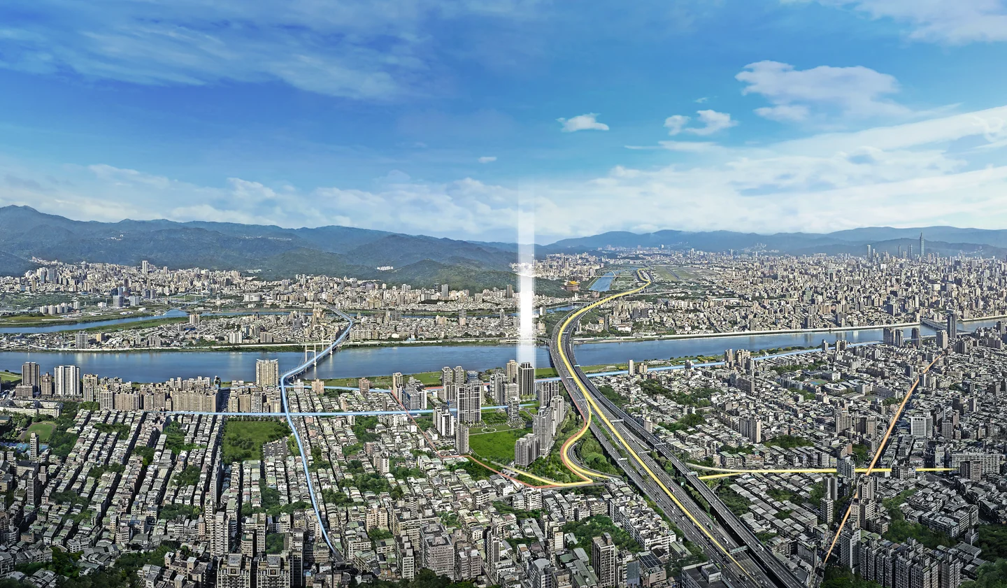 仁義重劃區與河岸空拍